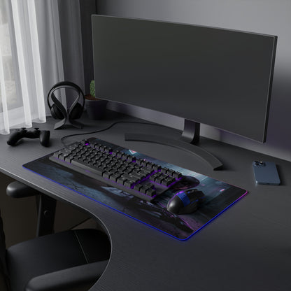 Hunter x Hunter Mouse Pad, Shizuku LED RGB Desk Mat, Gift for Gamer, Anime Room Decor — dark Shizuku gaming desk mat with RGB glow