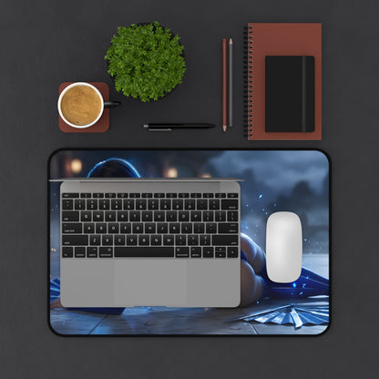 Jade Mouse Pad – Mortal Kombat Gaming Mouse Pad, Stylish Gamer Desk Decor with laptop and mouse on action-themed gaming desk setup