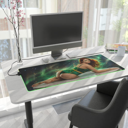 X-Men Mouse Pad – Jean Grey LED RGB Desk Mat, Gamer Room Decor, Gift for Marvel Fan showcasing Jean Grey on RGB desk mat with ultra-smooth tracking