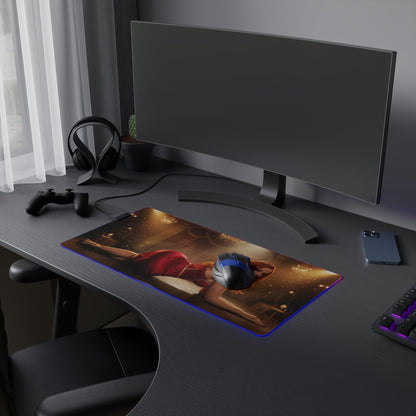 Who Framed Roger Rabbit Mouse Pad – Jessica Rabbit LED Desk Mat, RGB Room Decor, Gift for Gamer on gaming desk with LED edges