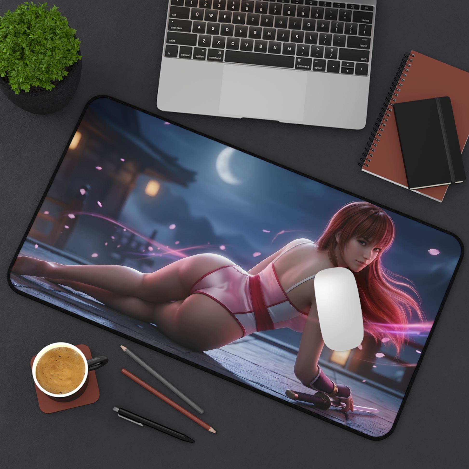 Kasumi Mouse Pad – Fighting Game Gaming Mouse Pad, Stylish Gamer Desk Decor featuring dynamic character art on a premium large gaming desk pad