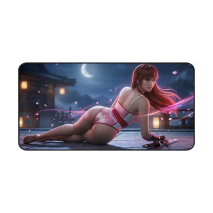 Kasumi Mouse Pad – Fighting Game Gaming Mouse Pad, Stylish Gamer Desk Decor featuring Kasumi artwork on a premium stitched gaming mouse pad