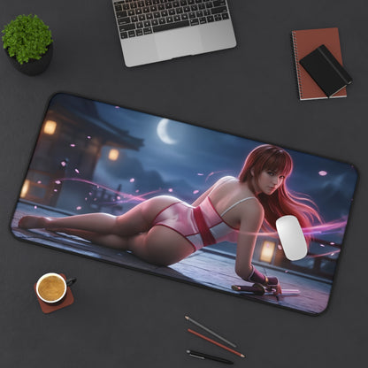 Kasumi Mouse Pad – Fighting Game Gaming Mouse Pad, Stylish Gamer Desk Decor featuring dynamic Kasumi artwork on a premium stitched gaming desk mat