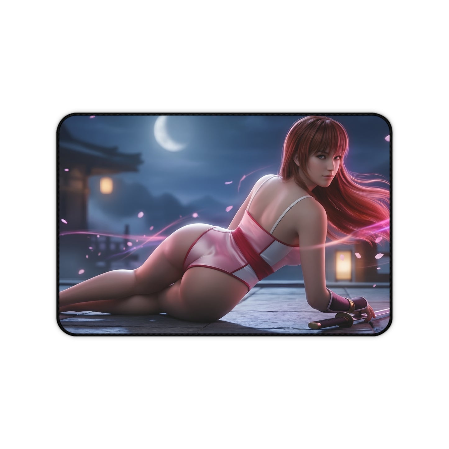 Kasumi Mouse Pad – Fighting Game Gaming Mouse Pad, Stylish Gamer Desk Decor showing Kasumi character artwork on competitive gaming desk