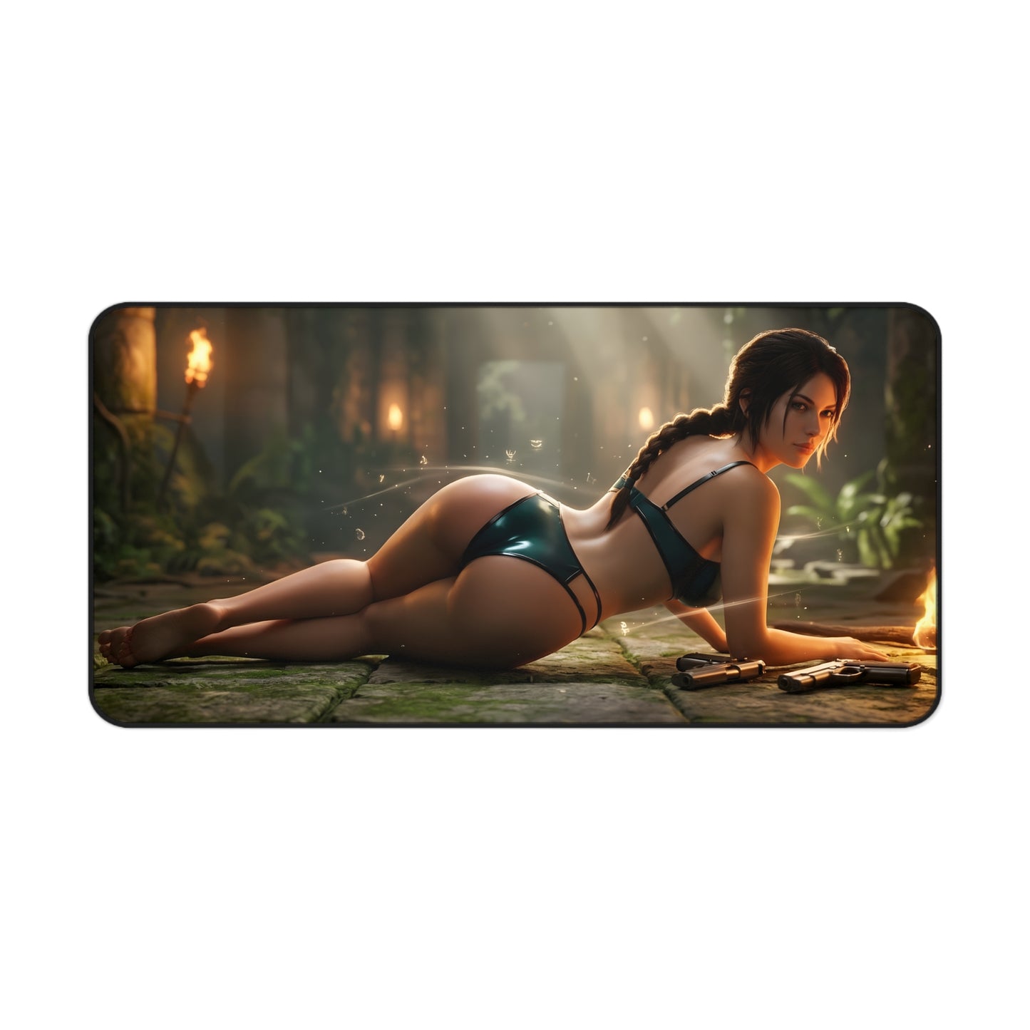 Lara Croft Mouse Pad – Adventure Game Gaming Mouse Pad, Stylish Gamer Desk Decor featuring Lara Croft artwork on a premium gaming mouse pad