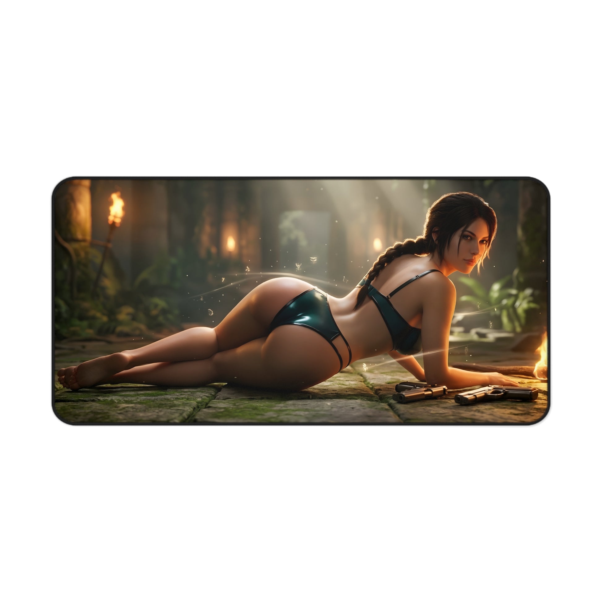 Lara Croft Mouse Pad – Adventure Game Gaming Mouse Pad, Stylish Gamer Desk Decor featuring Lara Croft artwork on a premium gaming mouse pad