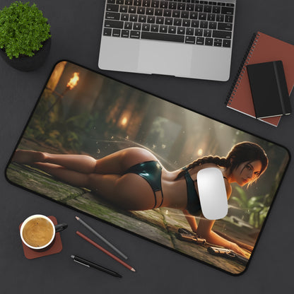 Lara Croft Mouse Pad – Adventure Game Gaming Mouse Pad, Stylish Gamer Desk Decor featuring adventure-style artwork, smooth glide, durable stitched edges