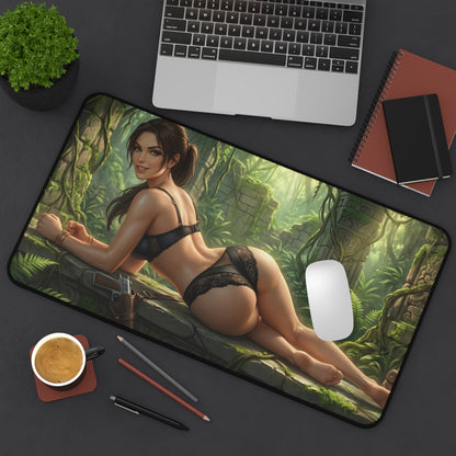 Lara Croft Mouse Pad – Tomb Raider Gaming Mouse Pad, Stylish Gamer Desk Decor featuring detailed Lara Croft artwork on premium stitched gaming mouse pad