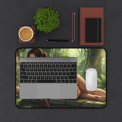 Lara Croft Mouse Pad – Tomb Raider Gaming Mouse Pad, Stylish Gamer Desk Decor with jungle artwork, smooth tracking and stitched edges