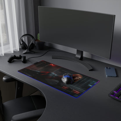 Marvel Mouse Pad, Black Widow RGB Gaming Desk Mat, Gift for Gamer, Gamer Room Decor — sleek Black Widow artwork on RGB large desk mat