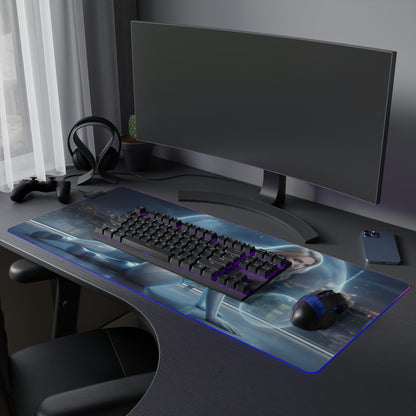 Marvel Mouse Pad, Invisible Woman Illuminated LED Desk Mat, Gift for Gamer - sleek illuminated desk mat featuring Invisible Woman artwork for gaming setup