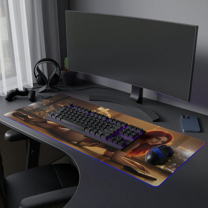 Marvel Mouse Pad, Mary Jane LED RGB Desk Mat, Gift for Gamer, Superhero Room Decor - Mary Jane city-night gaming desk mat with RGB glow