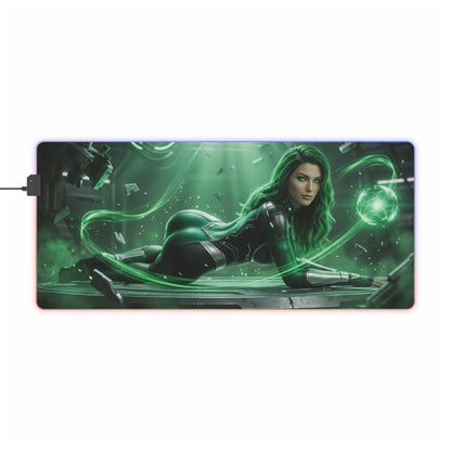 Marvel Mouse Pad, Polaris LED RGB Desk Mat, Gift for Gamer, Superhero Room Decor – green-energy superhero gaming desk mat with precision cloth surface