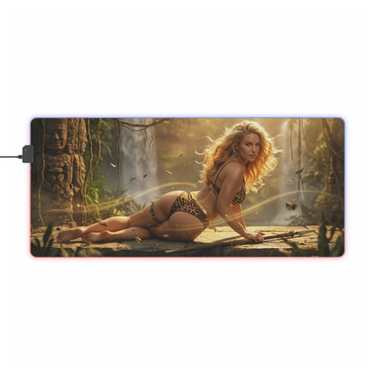 Marvel Mouse Pad, Shanna LED RGB Desk Mat, Gift for Gamer, Jungle Hero Room Decor - Shanna jungle heroine desk mat with RGB lighting
