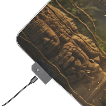 Marvel Mouse Pad, Shanna LED RGB Desk Mat, Gift for Gamer, Jungle Hero Room Decor featuring Shanna jungle statue artwork with USB LED controller