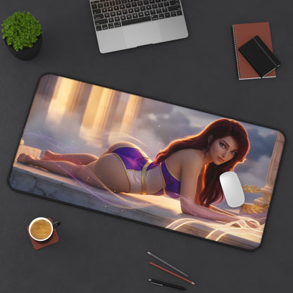 Megara Mouse Pad – Mythology Gaming Mouse Pad, Stylish Gamer Desk Decor featuring reclining mythological character artwork on a premium stitched gaming mouse pad