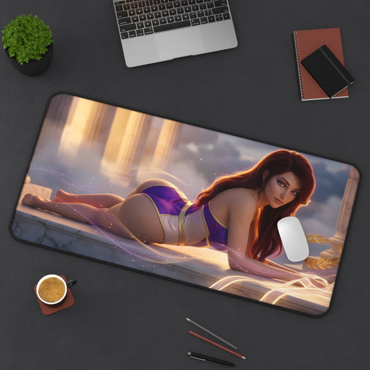 Megara Mouse Pad – Mythology Gaming Mouse Pad, Stylish Gamer Desk Decor featuring reclining mythological character artwork on a premium stitched gaming mouse pad