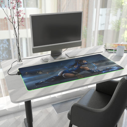 Mortal Kombat Mouse Pad – Kitana RGB Illuminated Desk Mat, Gamer Room Decor, Gift for Gamer showing Kitana on RGB edge desk mat