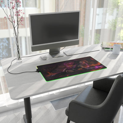 Mortal Kombat Mouse Pad, Mileena LED RGB Desk Mat, Gift for Gamer, Fighting Game Decor - Mileena artwork on RGB desk mat
