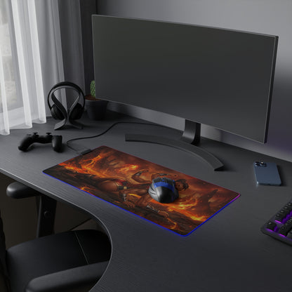 Mortal Kombat Mouse Pad, Sheeva LED RGB Desk Mat, Gift for Gamer, Fighting Game Room Decor — Sheeva artwork on RGB desk mat