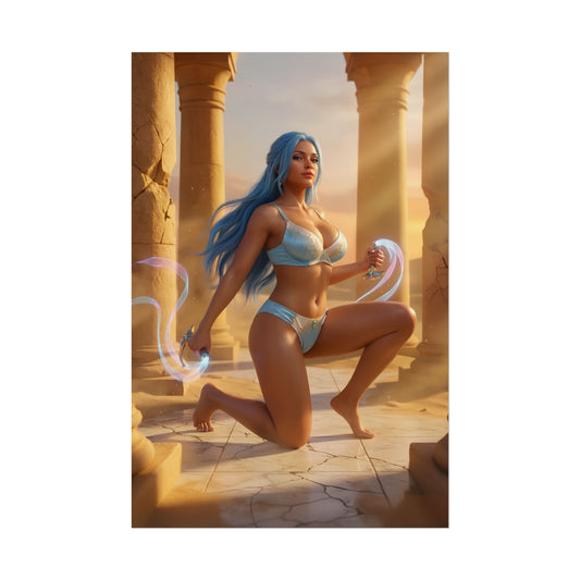 Nefertari Vivi Poster / Nefertari Vivi Wall Art / Nefertari Vivi Art Print / One Piece Poster featuring princess in sunlit palace with flowing fabrics and warm tones