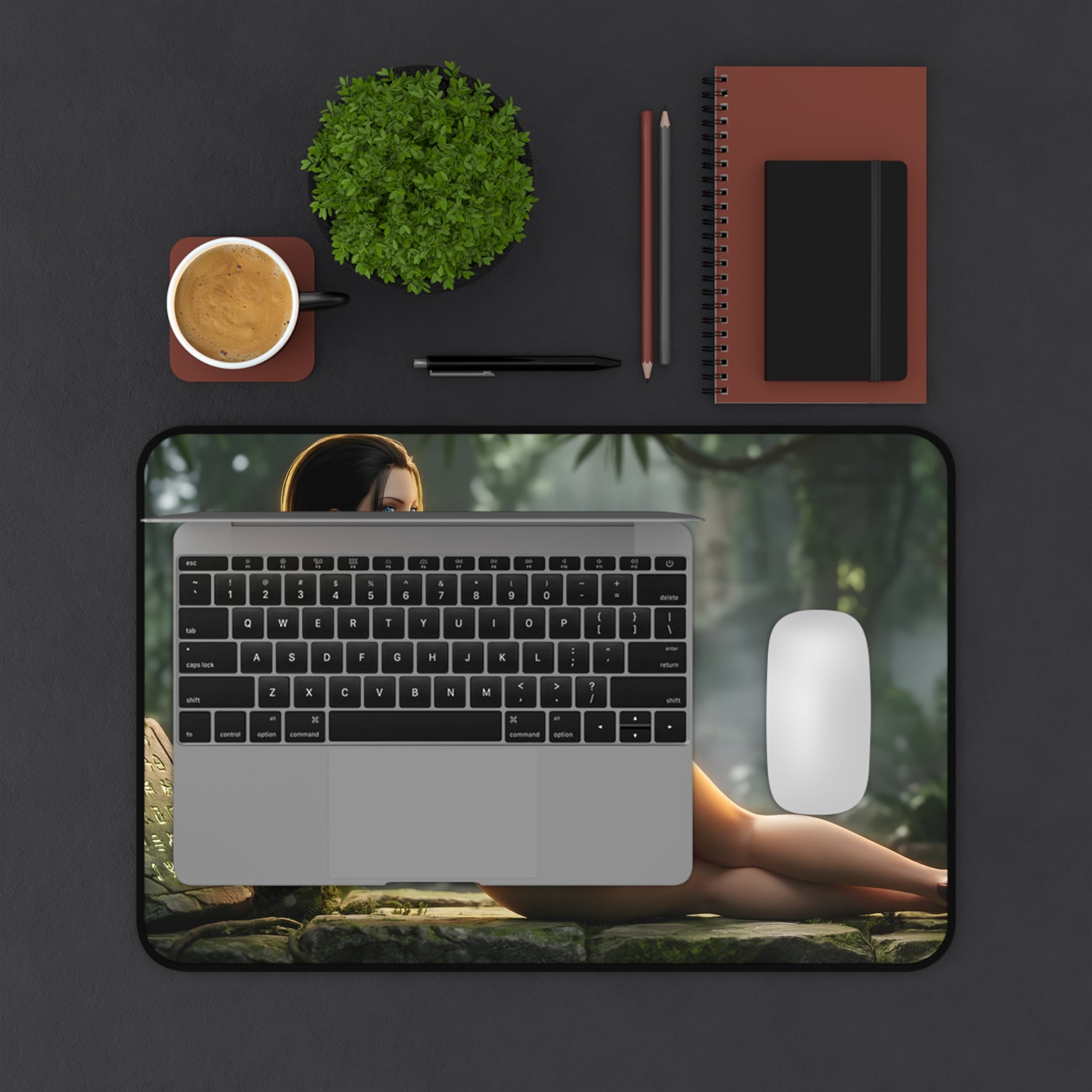 Nico Robin Mouse Pad – Anime Gaming Mouse Pad, Stylish Gamer Desk Decor on a gaming desk with laptop and mouse