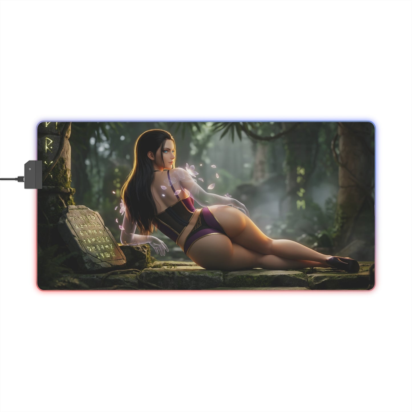 Nico Robin RGB Mouse Pad – One Piece Illuminated Desk Mat, Anime Gamer Decor - illuminated extended desk mat with Nico Robin art