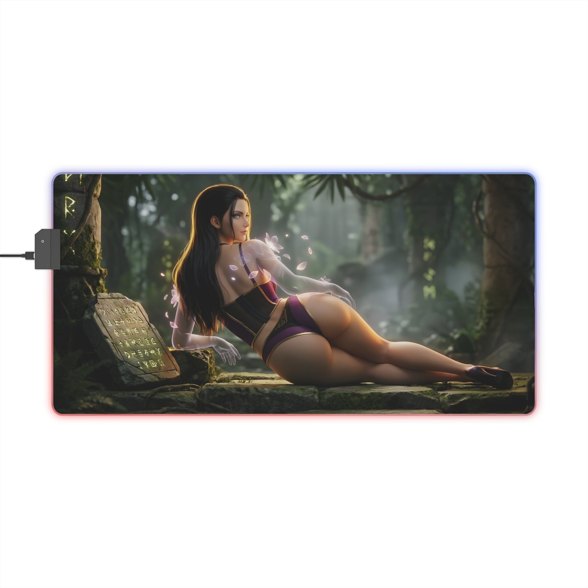 Nico Robin RGB Mouse Pad – One Piece Illuminated Desk Mat, Anime Gamer Decor - illuminated extended desk mat with Nico Robin art