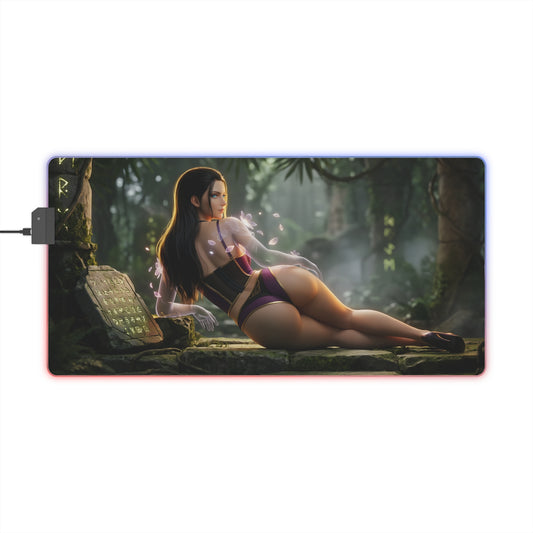 Nico Robin RGB Mouse Pad – One Piece Illuminated Desk Mat, Anime Gamer Decor - illuminated extended desk mat with Nico Robin art