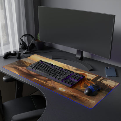 One Piece Mouse Pad, Nami LED RGB Desk Mat, Gift for Gamer, Anime Room Decor - Nami sunset ocean gaming desk mat with RGB edge
