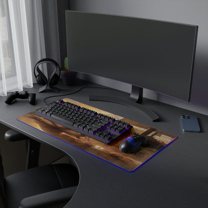 One Piece Mouse Pad, Nami LED RGB Desk Mat, Gift for Gamer, Anime Room Decor on gaming desk with keyboard and RGB lighting