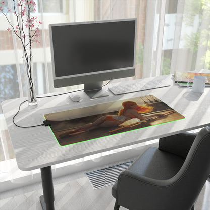 One Piece Mouse Pad, Nami Pirate LED RGB Desk Mat, Gift for Gamer, Anime Room Decor - Nami sunset gaming desk mat with RGB glow