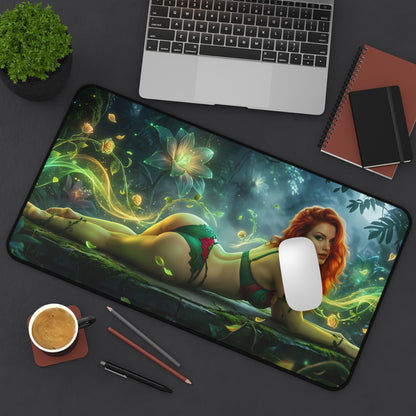 Poison Ivy Mouse Pad – Comic Style Gaming Mouse Pad, Stylish Gamer Desk Decor featuring vivid comic-style Poison Ivy artwork on a large gaming desk mat