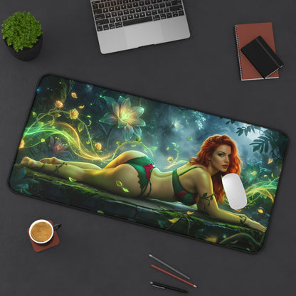 Poison Ivy Mouse Pad – Comic Style Gaming Mouse Pad, Stylish Gamer Desk Decor featuring vivid comic-style villain artwork on a large gaming desk mat