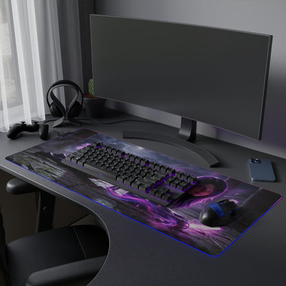 Marvel Mouse Pad, Psylocke LED RGB Desk Mat, Gift for Gamer, Superhero Room Decor — Psylocke-themed RGB gaming desk mat with smooth cloth surface