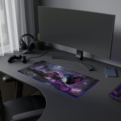 Marvel Mouse Pad, Psylocke LED RGB Desk Mat, Gift for Gamer, Superhero Room Decor - Psylocke gaming desk mat with LED RGB glow and precision cloth surface