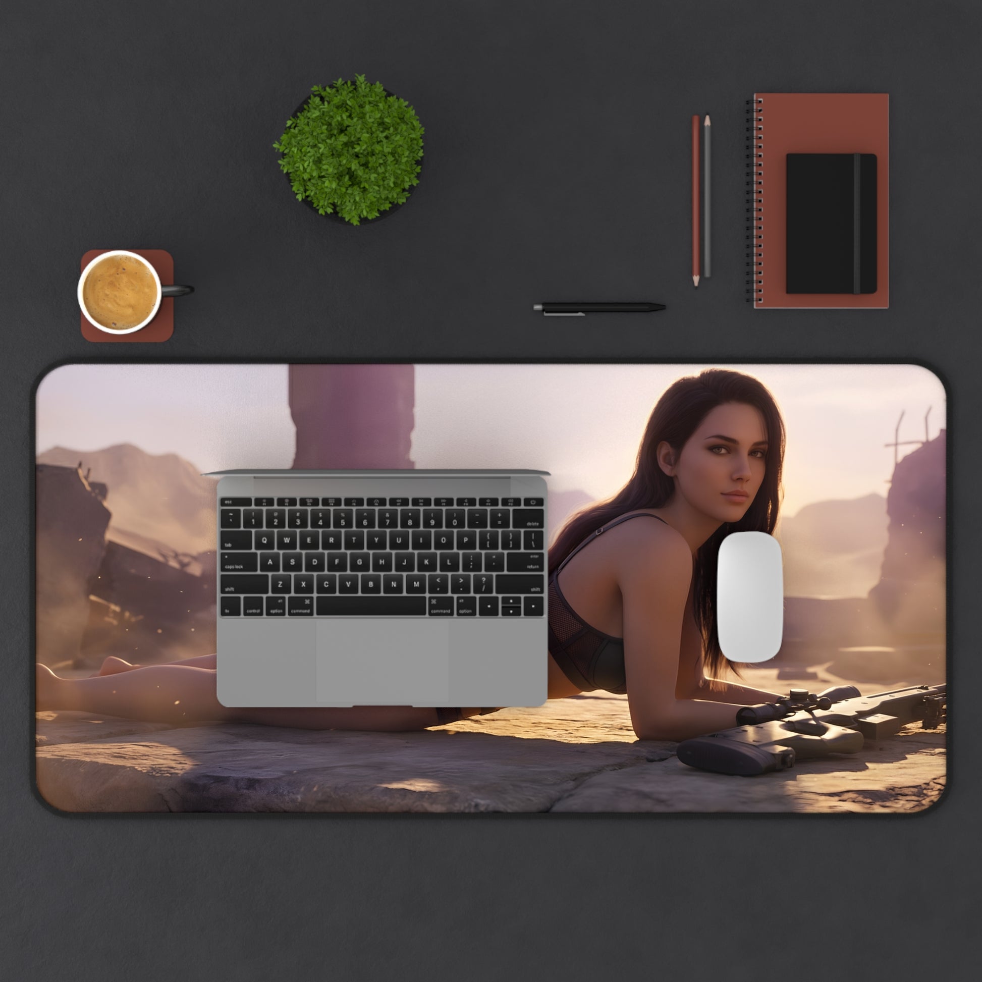 Quiet Mouse Pad – Tactical Game Gaming Mouse Pad, Stylish Gamer Desk Decor showing tactical artwork, smooth glide surface and stitched edges