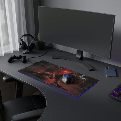 Resident Evil Mouse Pad, Claire Redfield LED RGB Desk Mat, Gift for Gamer, Horror Room Decor showcasing Claire art on a large RGB desk mat