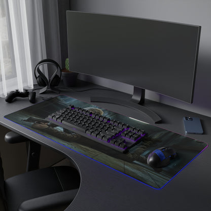 Resident Evil RGB Mouse Pad Grace Ashcroft Gaming Desk Mat Gamer Gift - RGB gaming desk mat with character art, smooth cloth surface and non-slip base