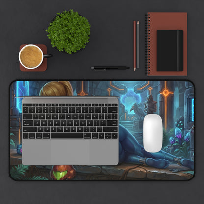 Samus Aran Mouse Pad – Sci-Fi Game Gaming Mouse Pad, Stylish Gamer Desk Decor showing premium sci-fi artwork, smooth tracking surface and durable stitched edge