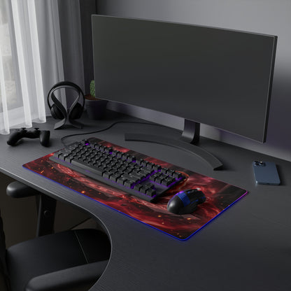 Marvel Mouse Pad, Scarlet Witch LED RGB Desk Mat, Gift for Gamer, Superhero Room Decor — red mystic gaming desk mat with RGB lighting and precision cloth surface