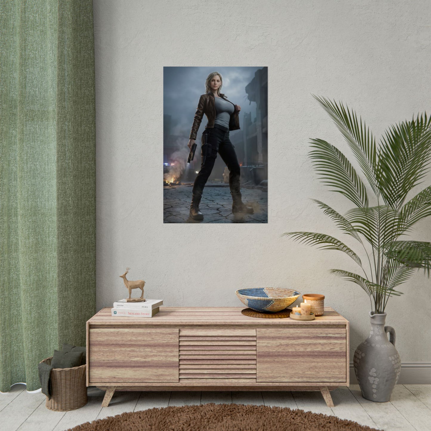 Sexy Grace Ashcroft Poster, Resident Evil Requiem Art Print, Survival Horror Wall Art - moody character poster for gaming rooms