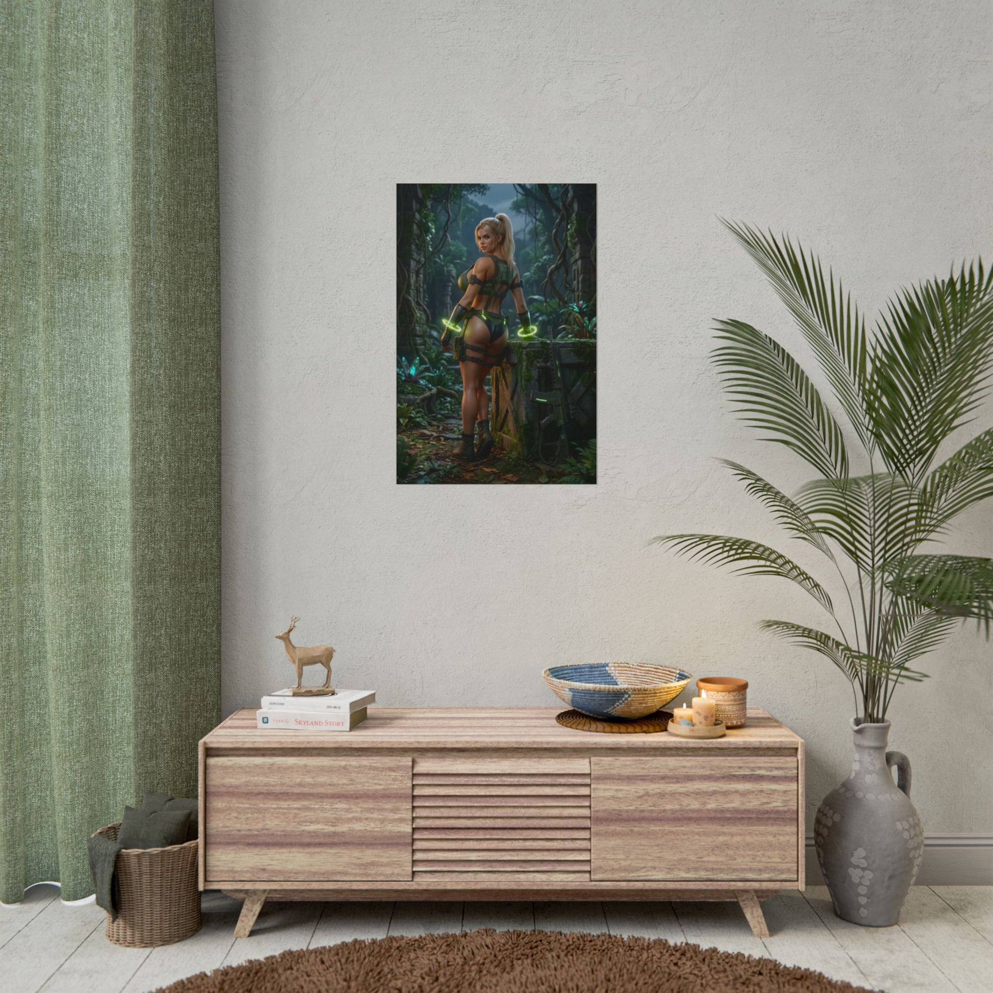 Sonya Blade Poster / Sonya Blade Wall Art / Sonya Blade Art Print / Mortal Kombat Poster - tactical Sonya Blade in battle-ready stance wall art