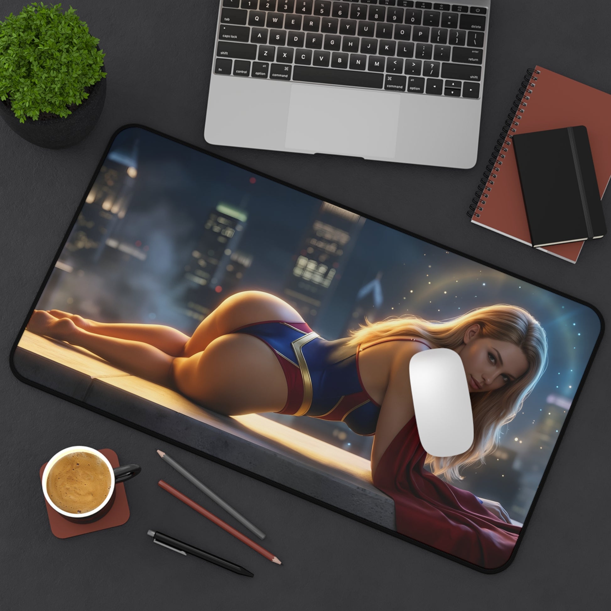 Supergirl Mouse Pad – DC Heroine Gaming Mouse Pad, Stylish Gamer Desk Decor featuring premium stitched large gaming mouse pad with bold character art