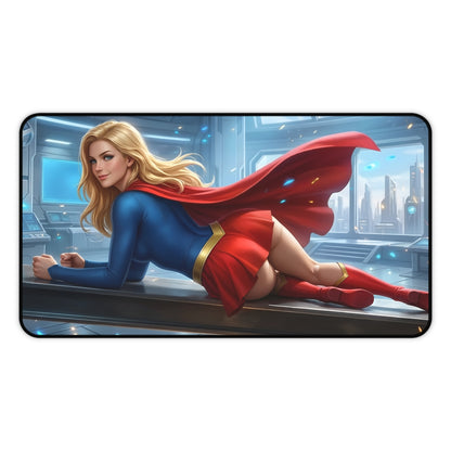 Supergirl Mouse Pad – Superhero Gaming Mouse Pad, Stylish Gamer Desk Decor featuring reclining Supergirl artwork on premium gaming desk mat