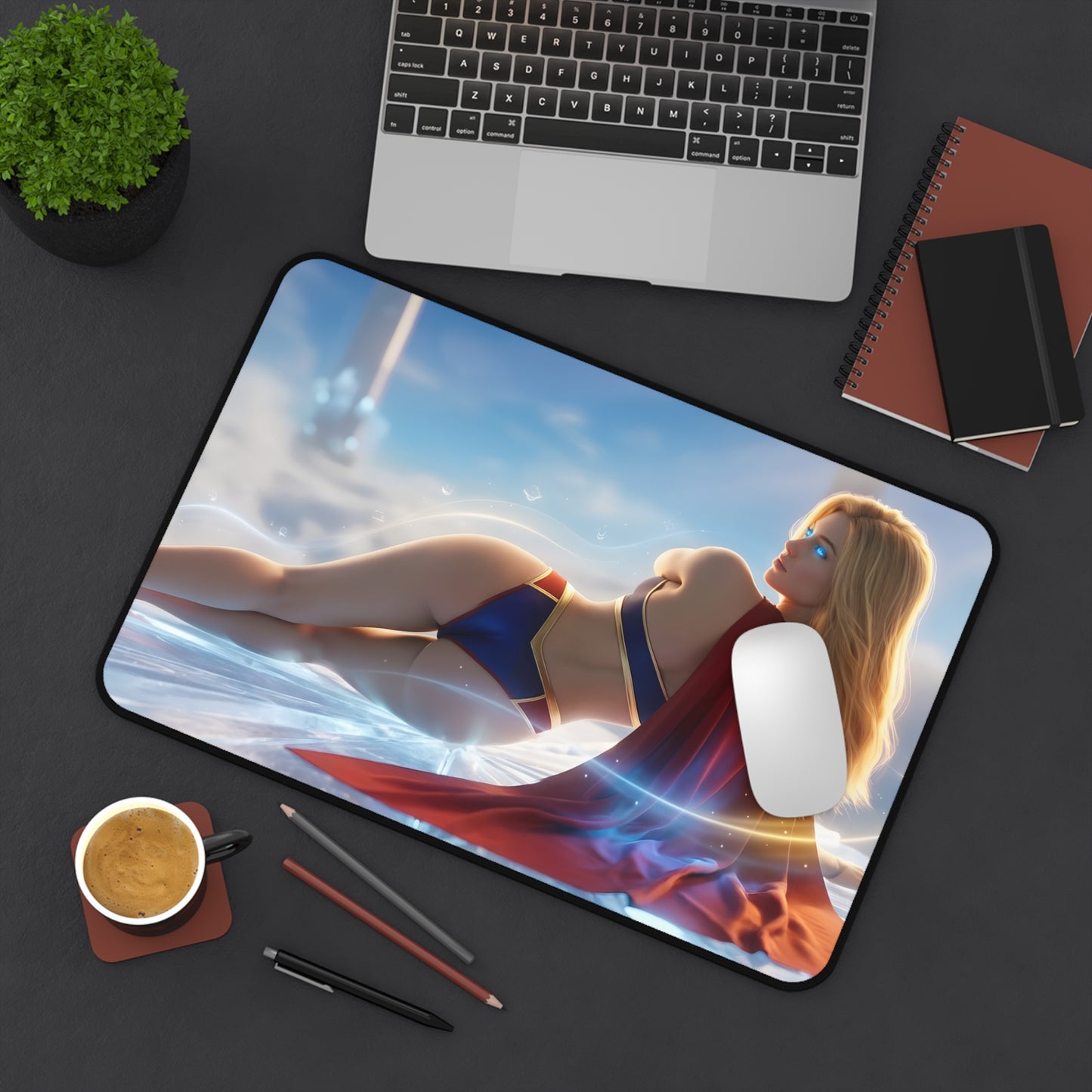 Supergirl Mouse Pad – DC Comics Gaming Mouse Pad, Stylish Gamer Desk Decor showing Supergirl artwork on a gaming desk pad