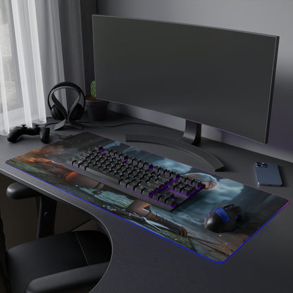 The Witcher Mouse Pad, Ciri LED RGB Desk Mat, Gift for Gamer, Fantasy Room Decor - large RGB desk mat with Ciri artwork and smooth precision-cloth surface