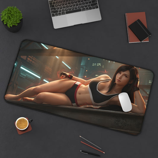 Tifa Lockhart Mouse Pad – Combat Game Gaming Mouse Pad, Stylish Gamer Desk Decor - premium combat artwork mouse pad for gaming desks