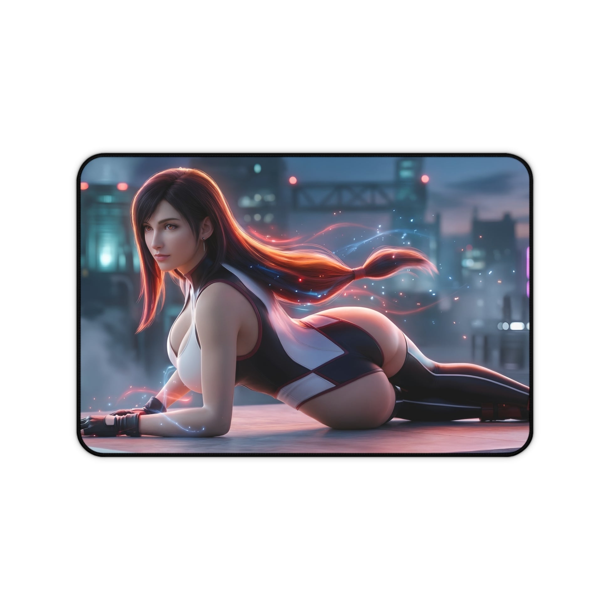 Tifa Lockhart Mouse Pad – Final Fantasy Gaming Mouse Pad, Stylish Gamer Desk Decor featuring vibrant Tifa art on premium stitched gaming mouse pad