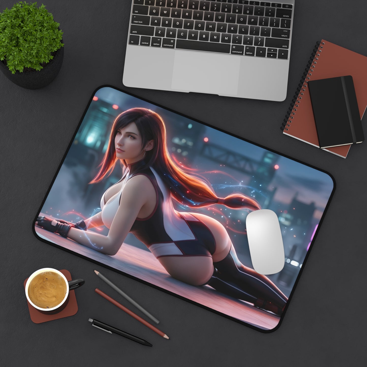 Tifa Lockhart Mouse Pad – Final Fantasy Gaming Mouse Pad, Stylish Gamer Desk Decor featuring vibrant Tifa artwork on premium stitched gaming mouse pad